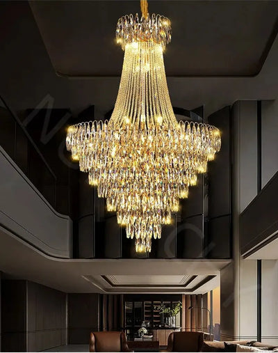 Lustre en Cristal Moderne Nordique – Luxe Doré pour Espaces Prestigieux Luminaire Paris