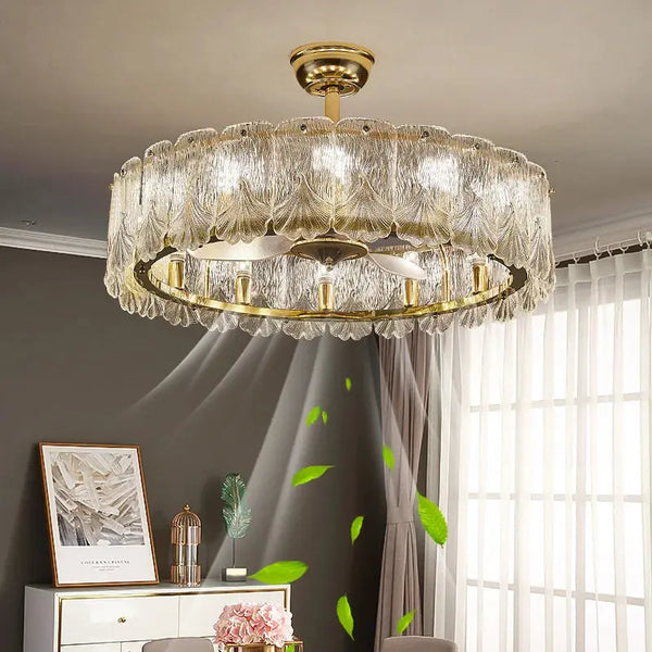 Ventilateur de Plafond Luxueux en Cristal – Silencieux et Élégant pour Salon et Salle à Manger Luminaire Paris