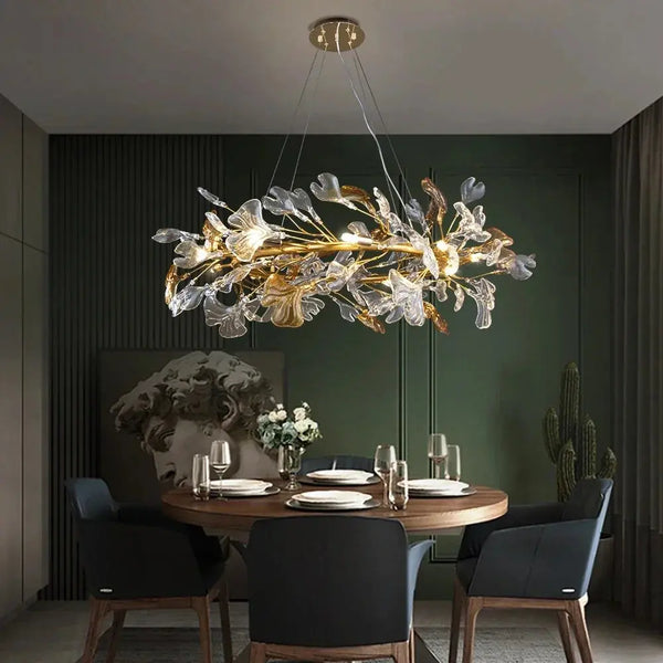 Lustre en Cristal Rond à Branches – Éclat Nordique Élégant Luminaire Paris