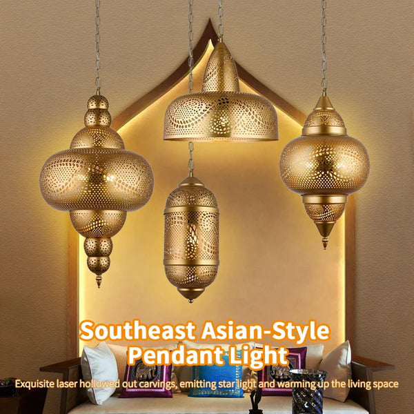 Lustre Oriental Luxe Doré Chandelier