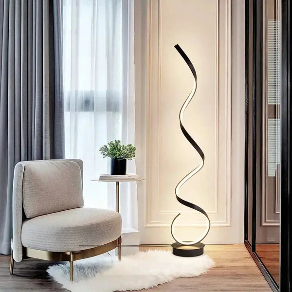 Lampadaire LED Moderne Spirale – Élégance Sculpturale &amp; Éclairage Design Luminaire Paris