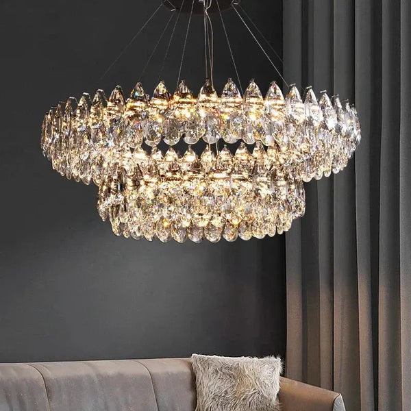 Lustre en Cristal K9 – Élégance Grand Format pour Intérieurs Sophistiqués Luminaire Paris