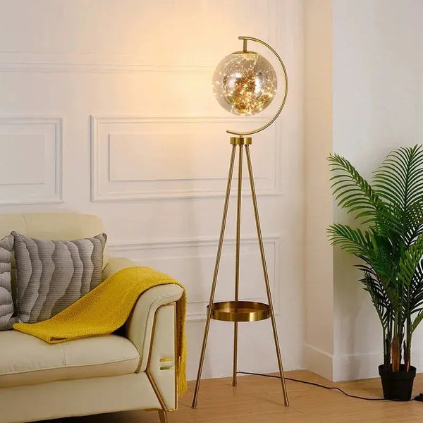 Lampe Trépied Verre Luxueuse