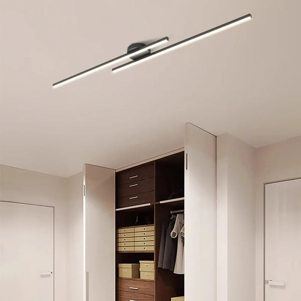 Plafonnier Linéaire LED Aluminium 60, 90 ou 120 cm — Noir ou Blanc – vue 2