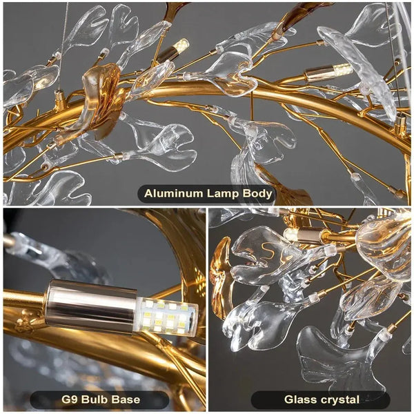 Élégant Lustre Cristal Suspendu