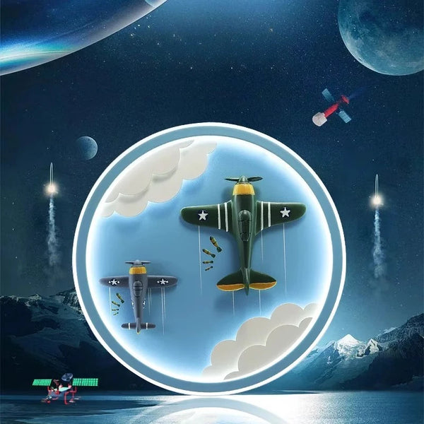 Plafonnier LED avions et nuages vu de dessous