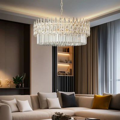 Lustre en Cristal Contemporain – Éclat Luxueux Luminaire Paris
