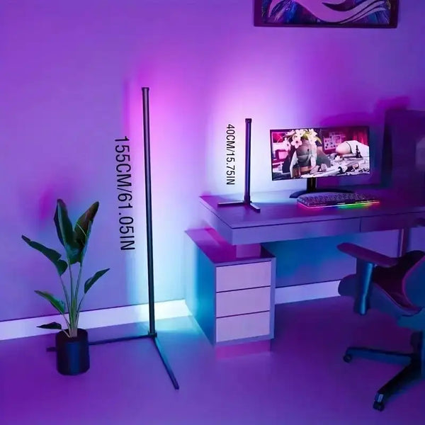 Lampadaire LED d'Angle Intelligent – Ambiance Moderne et Personnalisable Luminaire Paris
