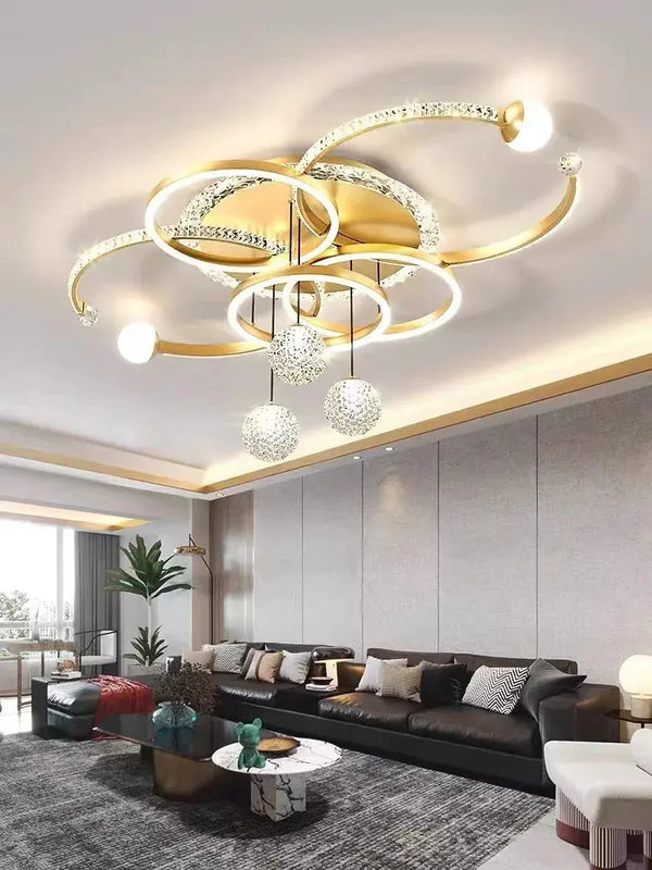 Lustre LED Moderne Noir – Élégance Graphique Luminaire Paris