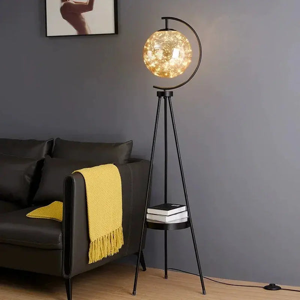 Lampe Trépied Verre Luxueuse