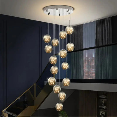 Lustre Escalier Ciel Étoilé – Éclat Suspendu pour Intérieurs Vertigineux Luminaire Paris