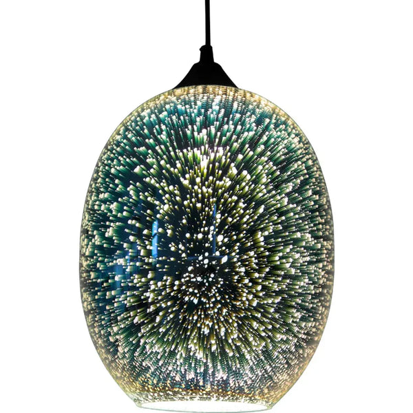 Suspension LED en Verre 3D – Explosion de Couleurs et Élégance Vintage Luminaire Paris