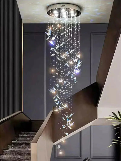 Lustre Papillon en Cristal K9 – Élégance Sculpturale et Luxe Aérien Luminaire Paris