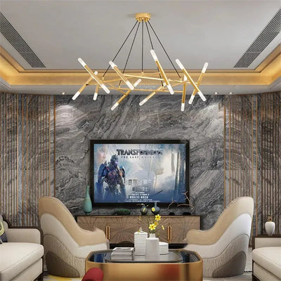 Lustre LED Postmoderne – Créativité Sculpturale et Éclat Rétro Luminaire Paris