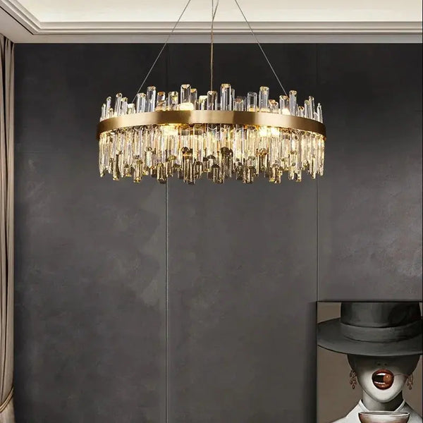Lustre en Cristal K9 Moderne – Éclat Minimaliste et Raffinement Contemporain Luminaire Paris
