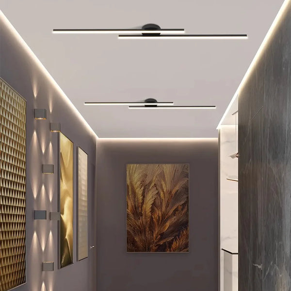 Plafonnier Linéaire LED Aluminium 60, 90 ou 120 cm — Noir ou Blanc – vue 3
