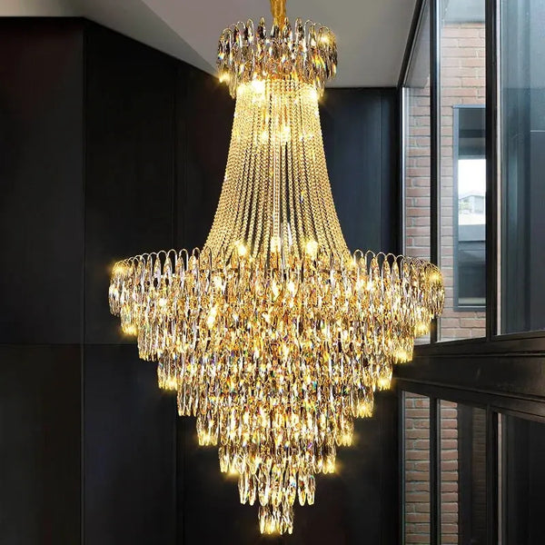 Lustre en Cristal Moderne Nordique – Luxe Doré pour Espaces Prestigieux Luminaire Paris