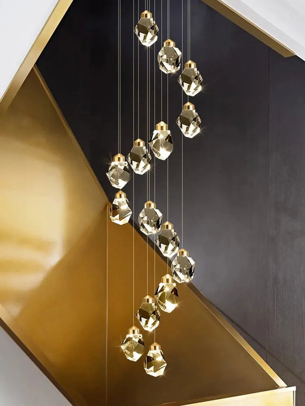 Lustre LED de Luxe Moderne – Suspension Design pour Villa, Salon, Salle à Manger ou Escalier Luminaire Paris
