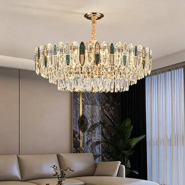 Lustre Cristal Branché Élégance Dorée