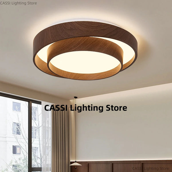 Plafonnier Bois Design Moderne LED Épuré