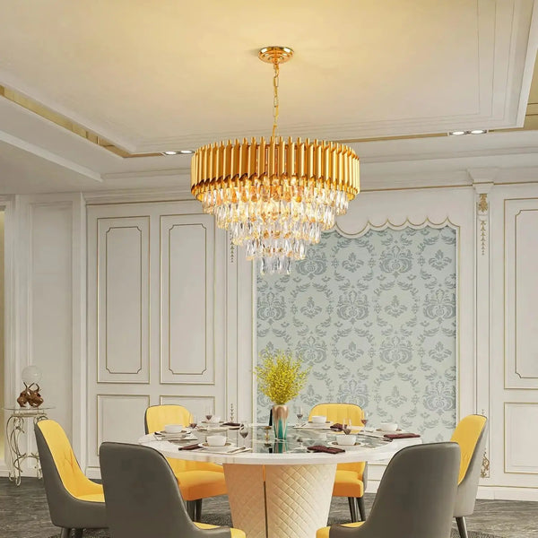 Lustre Moderne en Cristal – Élégance et Raffinement Contemporain Luminaire Paris
