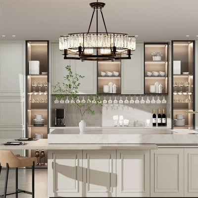 Lustre Vintage Industriel Noir – Suspension Cristal Luminaire Paris
