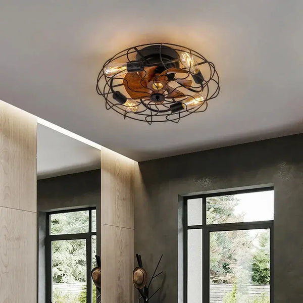 Ventilateur de Plafond Rétro avec Télécommande – Élégance Vintage et Confort Moderne Luminaire Paris