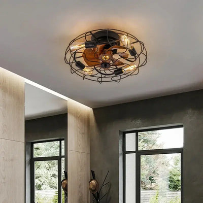 Ventilateur de Plafond Rétro avec Télécommande – Élégance Vintage et Confort Moderne Luminaire Paris