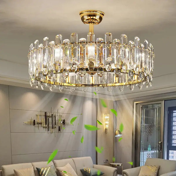 Élégance Cristal Ventilateur Lumineux