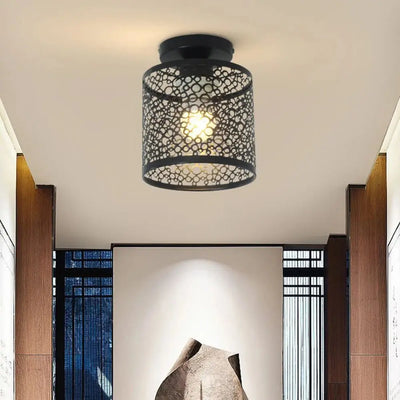 Plafonnier LED en fer forgé noir - Design nordique moderne Luminaire Paris