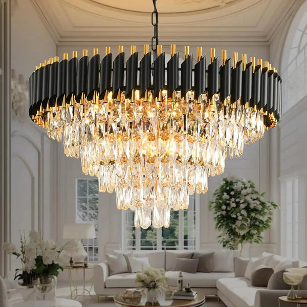 Lustre Cristal Élégance Dorée