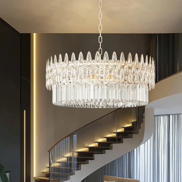 Lustre en Cristal Contemporain – Éclat Luxueux Luminaire Paris